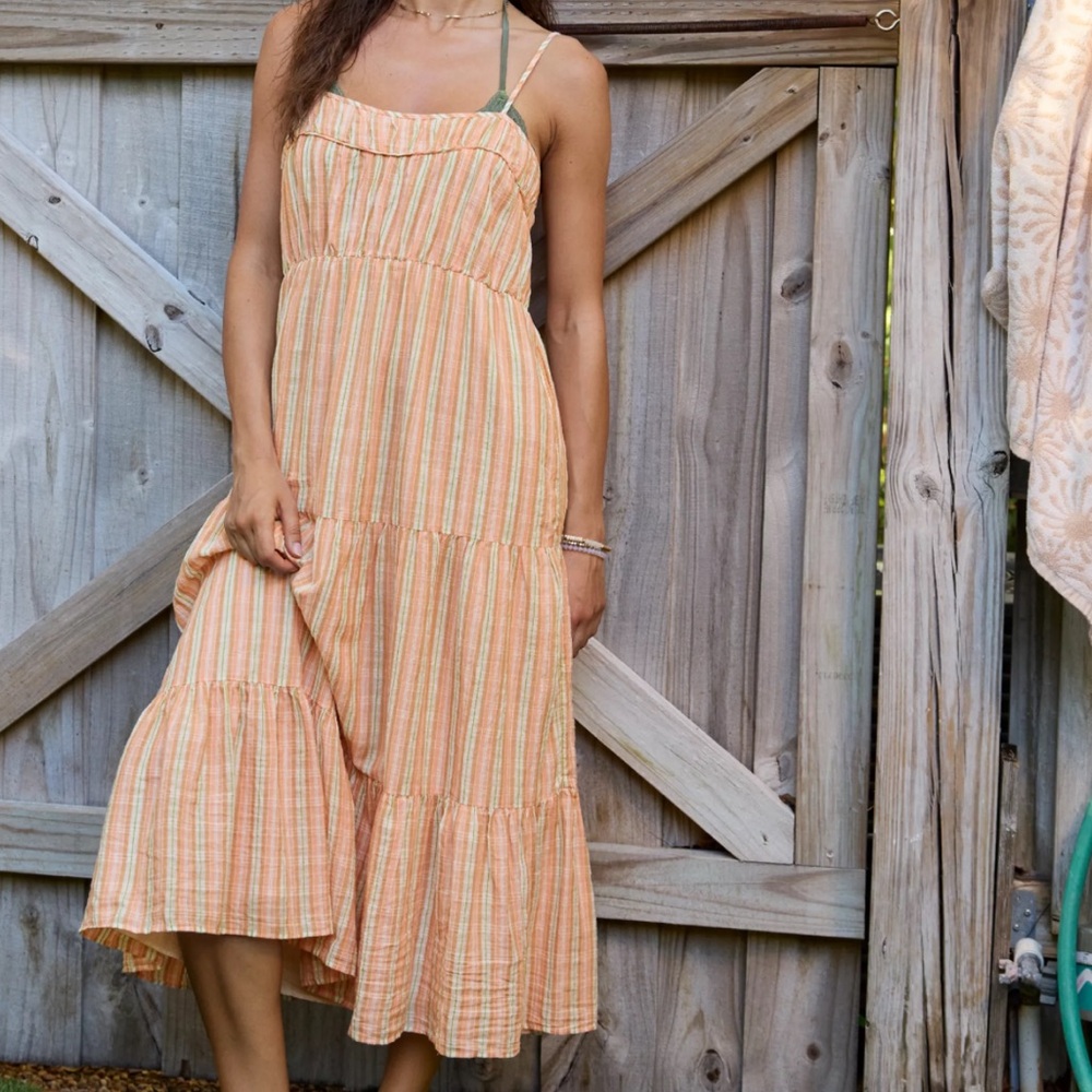 ☀️ New! AERIE Striped Tiered Maxi Dress